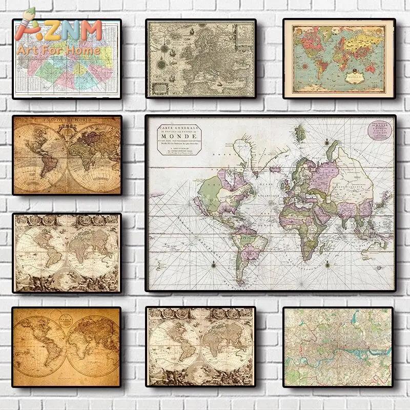 Lukisan Kanvas Peta Dunia Vint - Star Map Poster ulasan dan harga