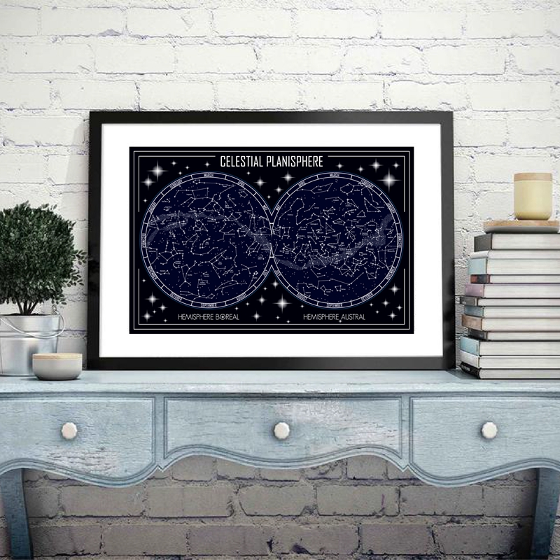 Langit Plankton Peta Kanvas Po - Star Map Poster ulasan dan harga